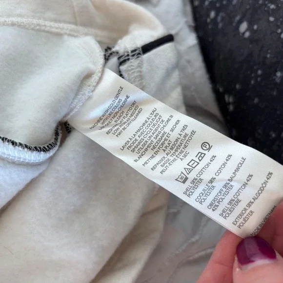 Anthropologie Maeve Paneled Warm Up Sweatshirt White Cotton Cropped Size Large - Picture 7 of 8